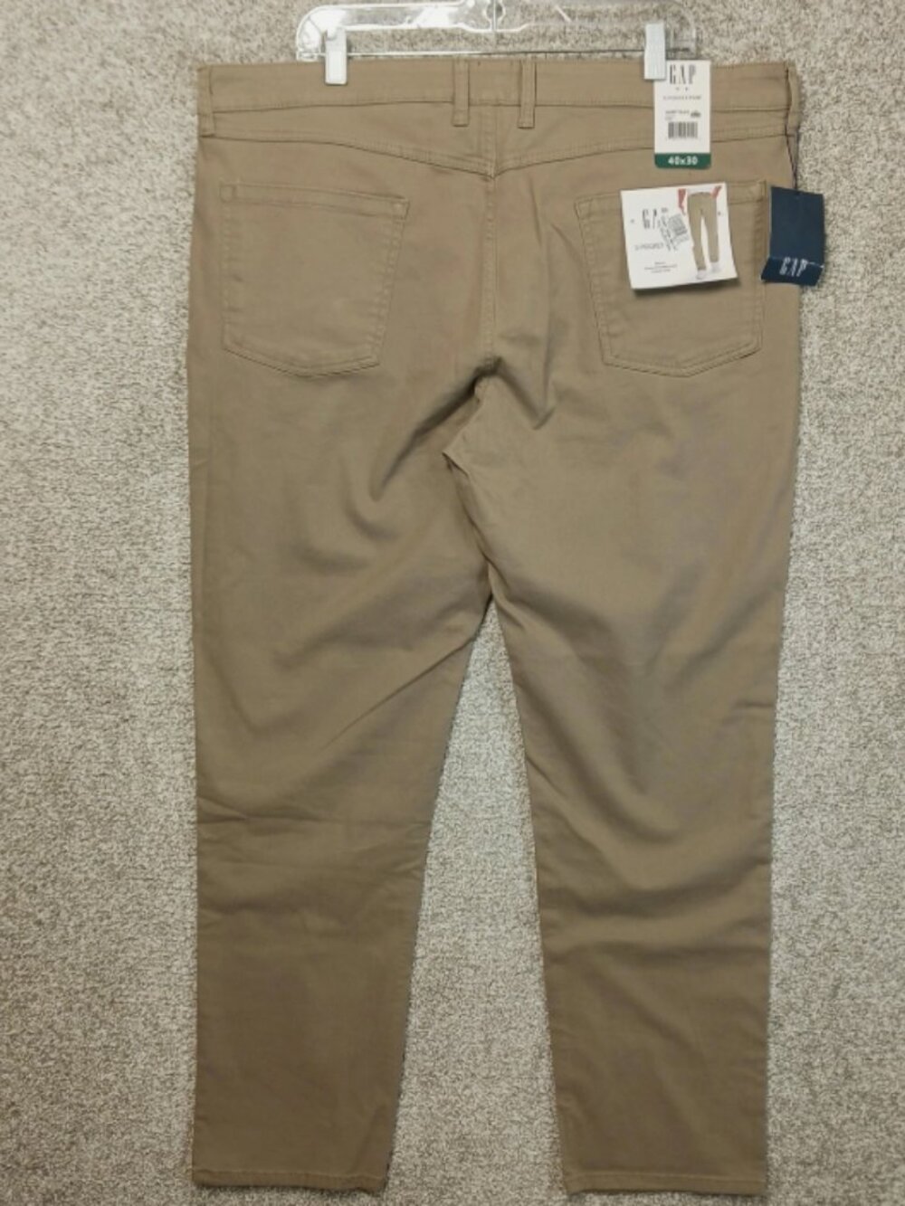 Gap 5 Pocket Pants Mens 40x30 Khaki Slim Fit Stretch